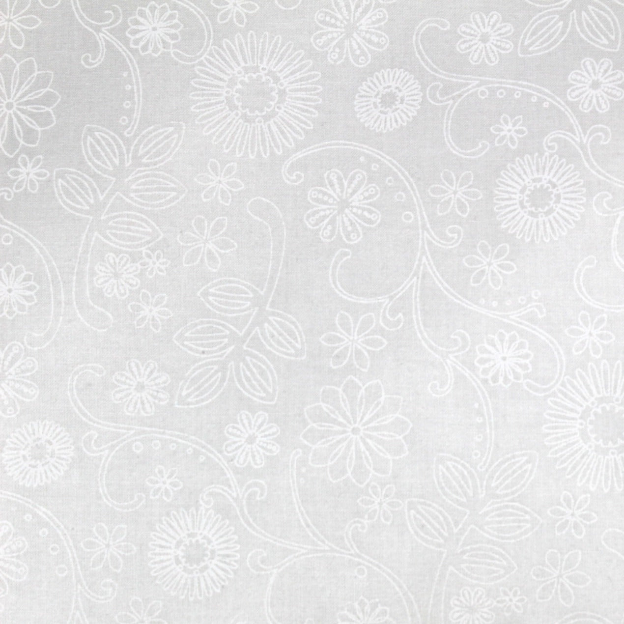 Nutex 108" Extra Wide Cotton Backing Fabric - White Floral