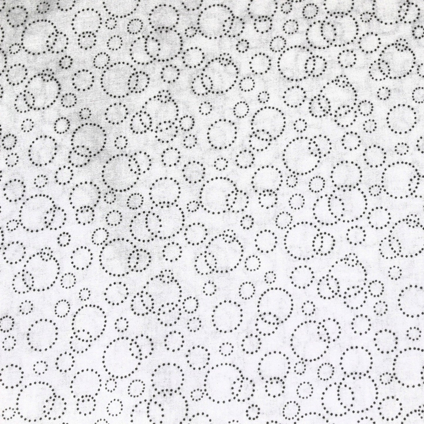 Nutex 108" Wide Cotton Fabric - Elegant White Circle Pattern for Quilting & Sewing Projects