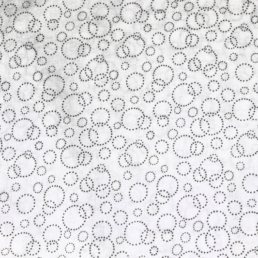 Nutex 108" Wide Cotton Fabric - Elegant White Circle Pattern for Quilting & Sewing Projects