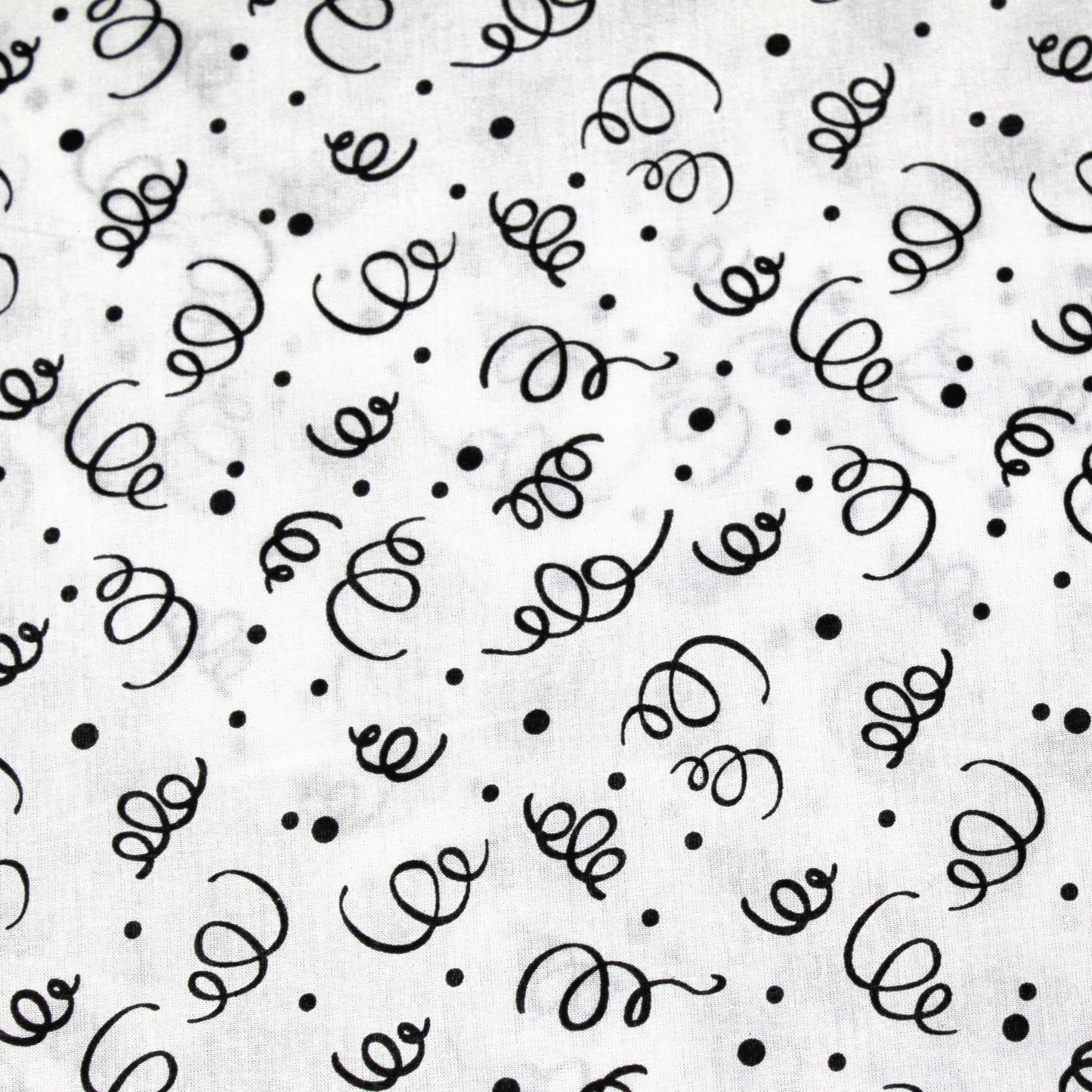 Nutex 108" Wide Cotton Backing Fabric - Elegant Black & White Swirl Design