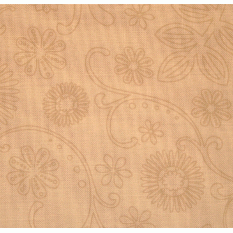 Nutex 108" Extra Wide Backing Fabric - Retro Flower Design in Beige