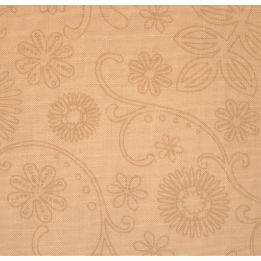 Nutex 108" Extra Wide Backing Fabric - Retro Flower Design in Beige