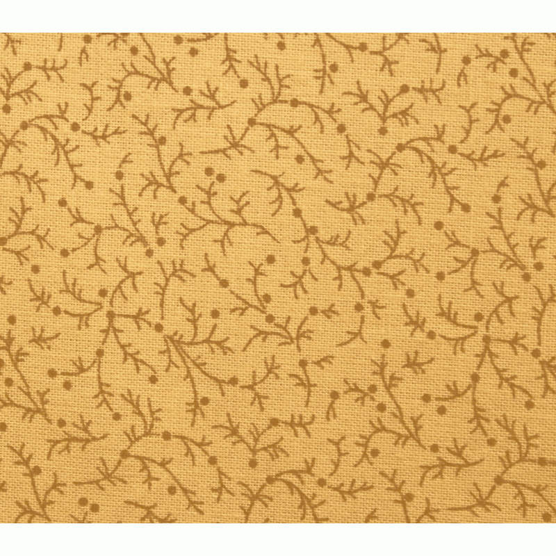 Stoff Emma Extra Wide Backing Fabric - Beige with Berry Sprigs