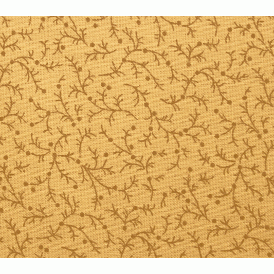 Stoff Emma Extra Wide Backing Fabric - Beige with Berry Sprigs
