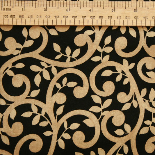 Normandy Court Extra Wide Backing Fabric - 118" Gold Scroll Design