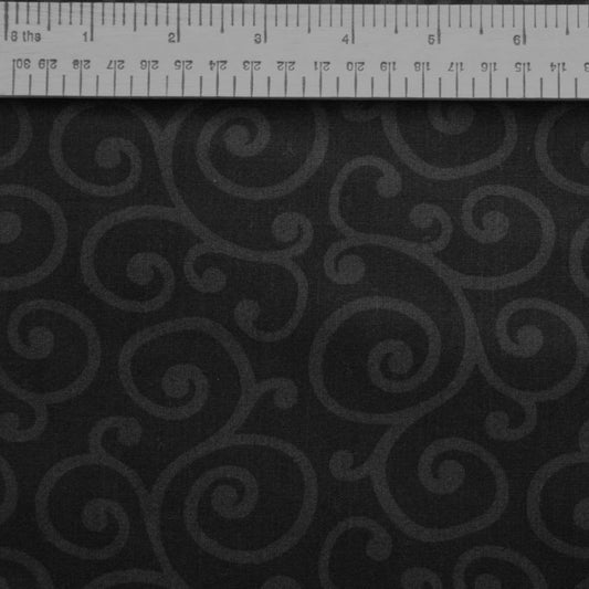 Anbo Textiles 108" Grey Swirling Quilt Backing Fabric - Extra Wide Cotton