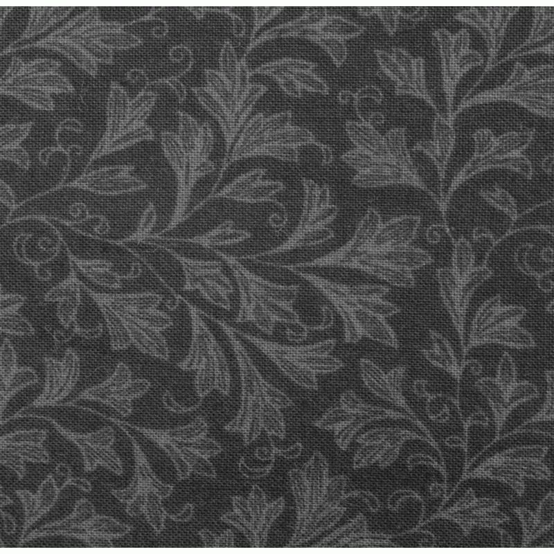 Whisper Studio 108" Extra Wide Cotton Backing Fabric - Bell Shaped Leaves in Black & Grey