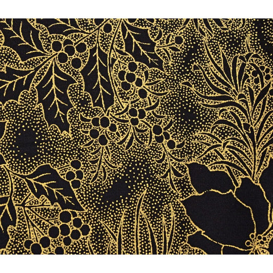 Extra Wide Backing Fabric 108" - Moda 'Let it Glow' Black & Gold