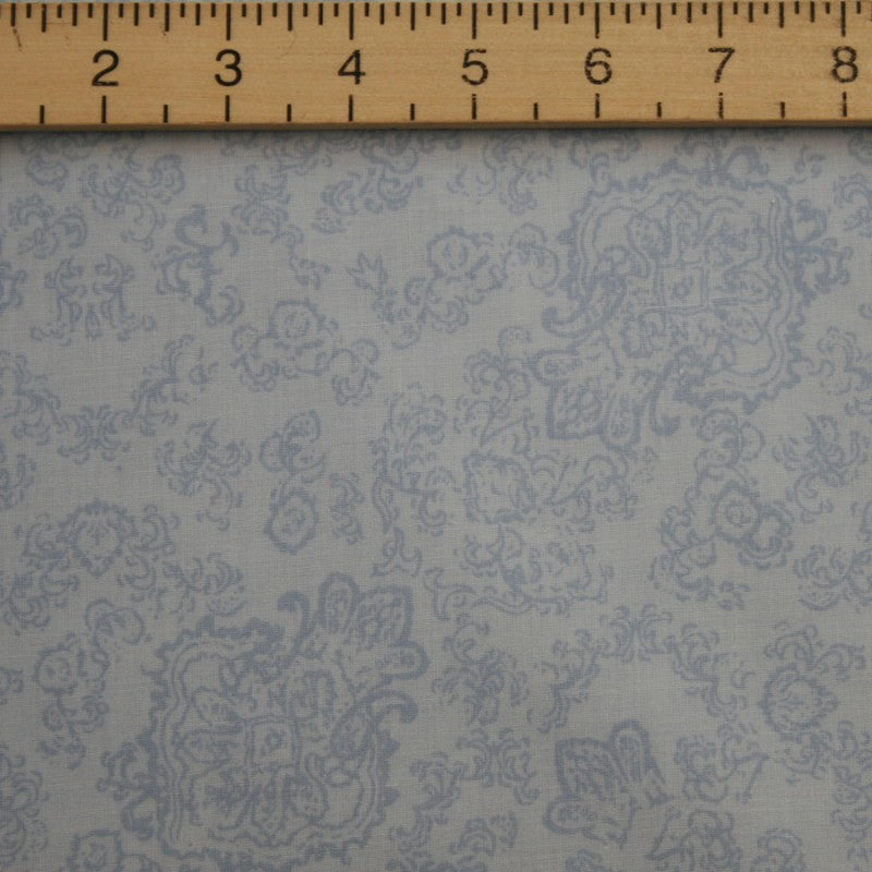 Ebor 108" Wide Light Blue Backing Fabric with Prince of Wales Emblem