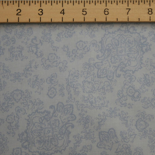 Ebor 108" Wide Light Blue Backing Fabric with Prince of Wales Emblem