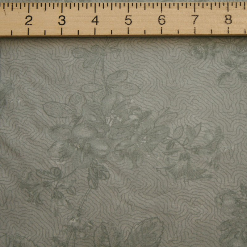 Moda Park Avenue 108" Wide Backing Fabric - Large Climbing Rose in Grey