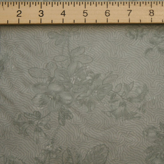 Moda Park Avenue 108" Wide Backing Fabric - Large Climbing Rose in Grey