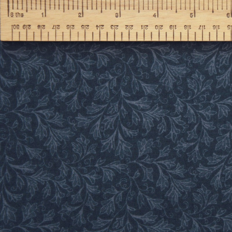 Windham Fabrics 108" Light Leaves on Stems - Dark Blue Backing Fabric