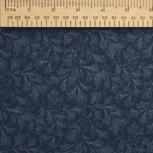Windham Fabrics 108" Light Leaves on Stems - Dark Blue Backing Fabric