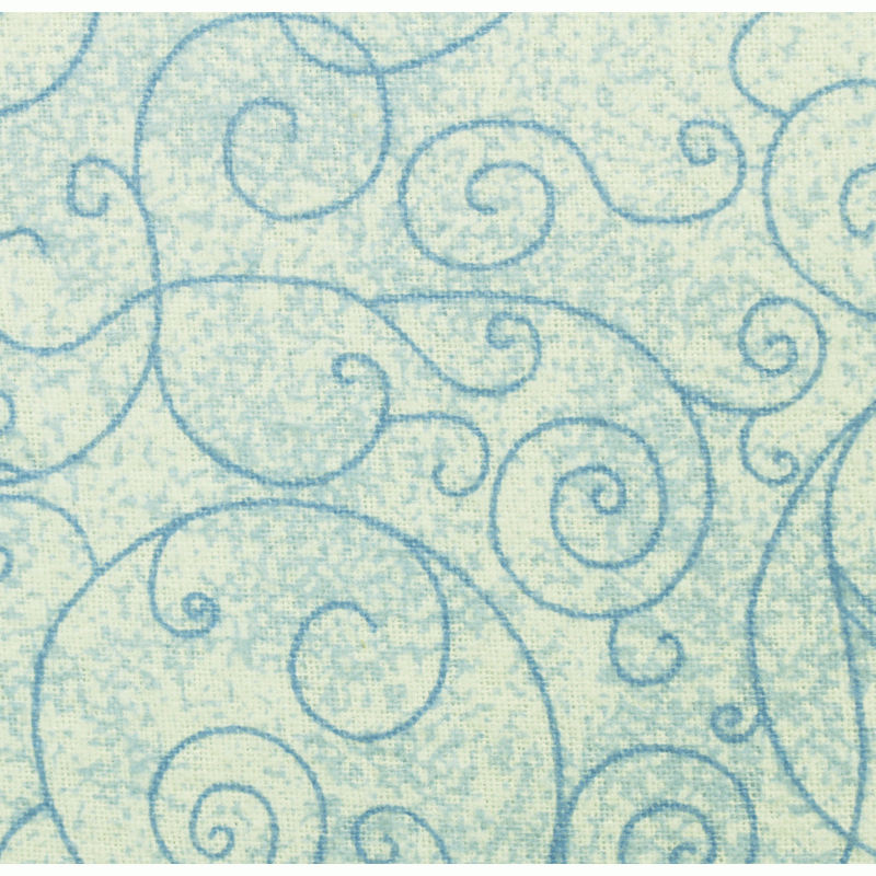 Nutex Brushed Cotton Extra Wide Backing Fabric - Cuddly Blue with Swirls