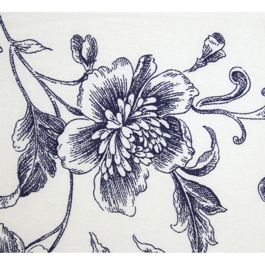 108" Extra Wide Navy Flower & Paisley Backing Fabric