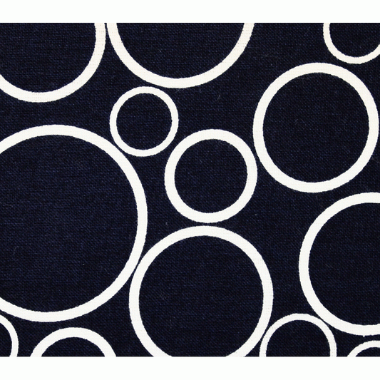 Navy Blue Extra Wide Backing Fabric with White Circles - 108"