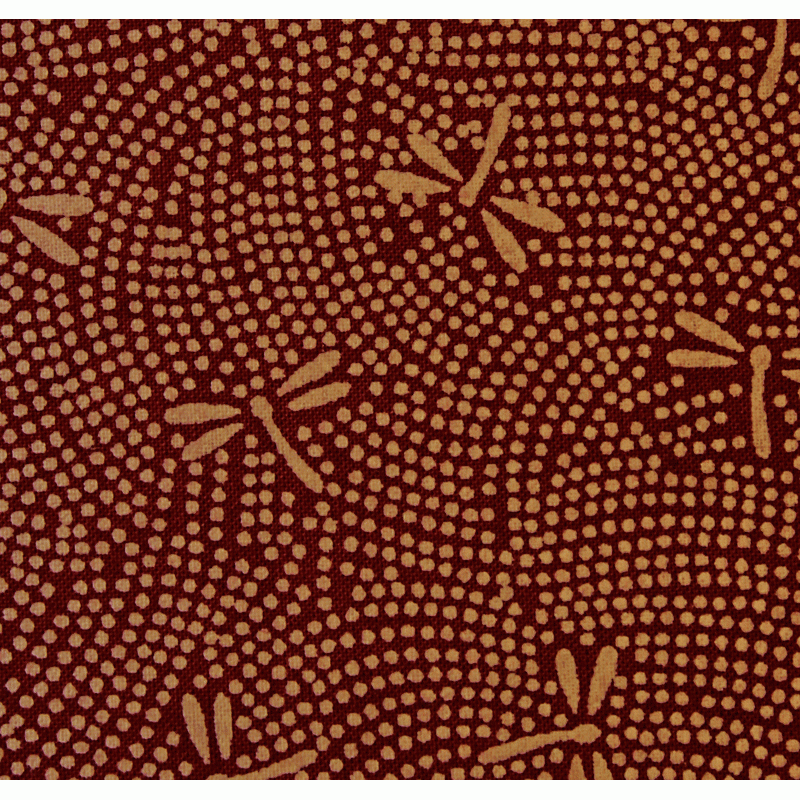 Nutex Extra Wide Backing Fabric - 108" Brown with Spots & Dragonflies