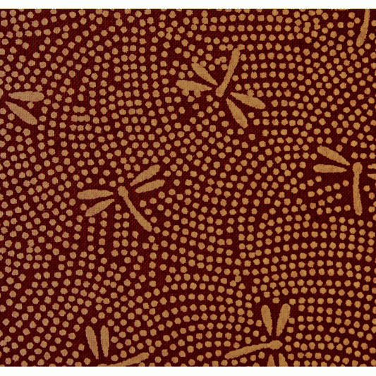 Nutex Extra Wide Backing Fabric - 108" Brown with Spots & Dragonflies