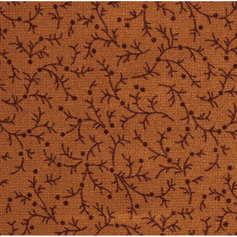 Extra Wide 108" Emma Backing Fabric - Brown with Berry Sprigs