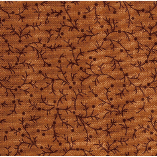 Extra Wide 108" Emma Backing Fabric - Brown with Berry Sprigs