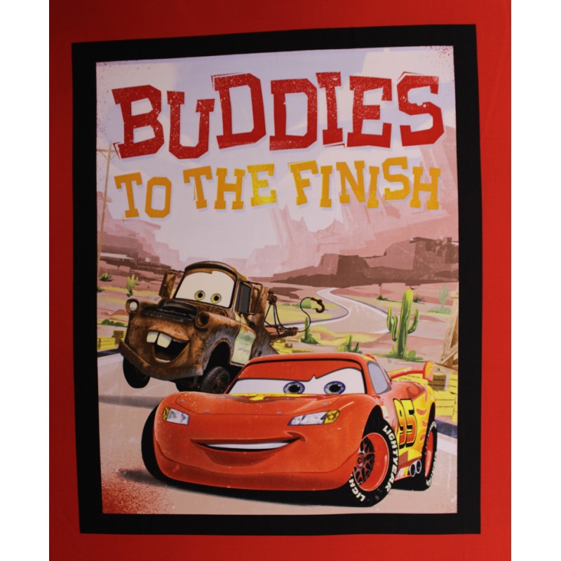 Disney's Pixel Car Panel - Multicoloured Kids Novelty Fabric