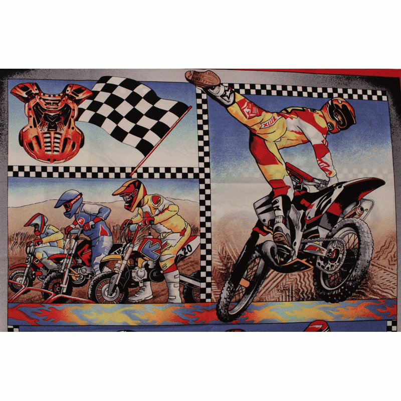 Kids Motorbike Novelty Fabric - Dirt Bike Racing by Nutex