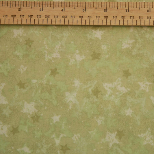 Starlight 108" Extra Wide Backing Fabric - Green Star Print