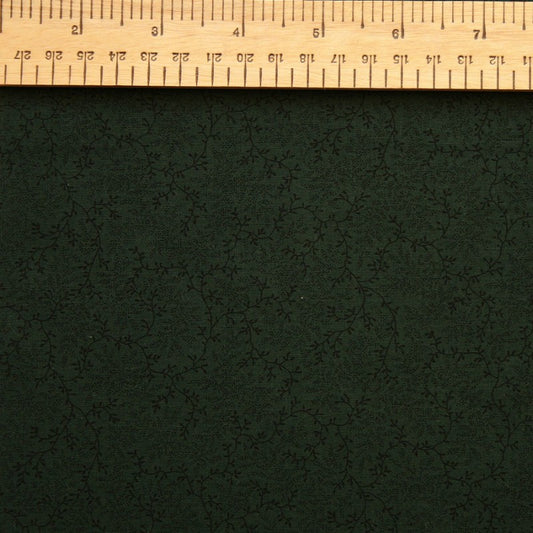Benartex 108" Wide Delicate Vine Pattern Backing Fabric - Dark Green