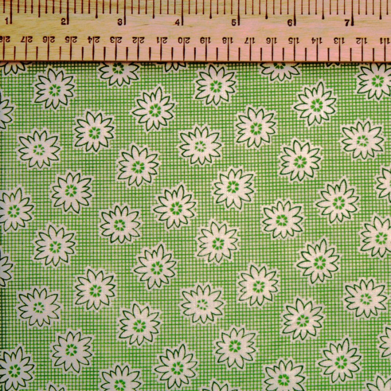 Windham 1930s Story Book Extra Wide Backing Fabric - 108" Green with Daisy Design