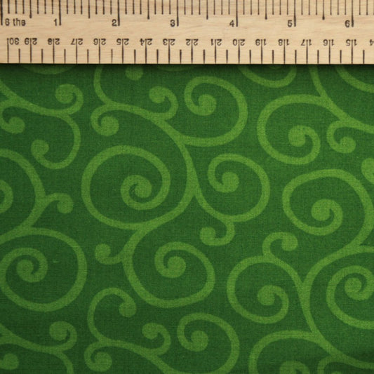 Windham Spin Fabric - 108" Wide Green Swirls