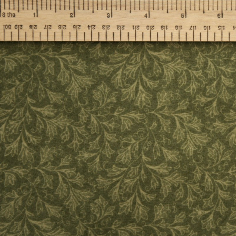 Anbo Windham Fabrics 108" - Olive Green Leaf Pattern Backing Fabric