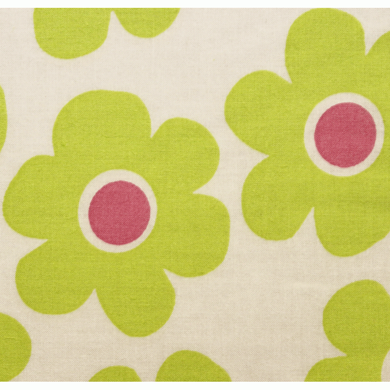Extra Wide Backing Fabric 108" - Remix Daisy Flowers in Green & White