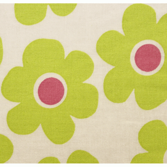 Extra Wide Backing Fabric 108" - Remix Daisy Flowers in Green & White