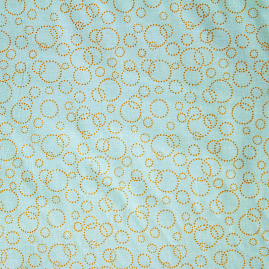 Nutex 108" wide golden circles green