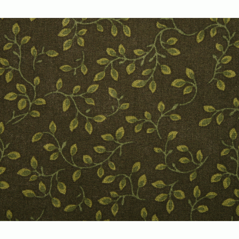 Stoff 108" Extra Wide Backing Fabric - Dark Green Leaves on Stem