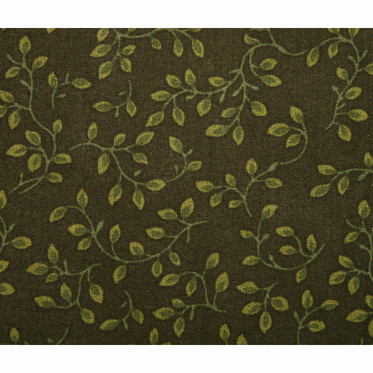 Stoff 108" Extra Wide Backing Fabric - Dark Green Leaves on Stem