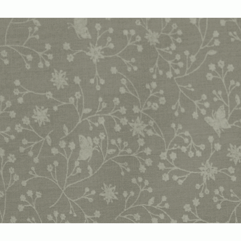 Extra Wide Backing Fabric 108" - Delicate Gray Floral Design