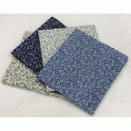 John Louden Blue Fat Quarter Bundle - 100% Cotton for Quilting & Crafting