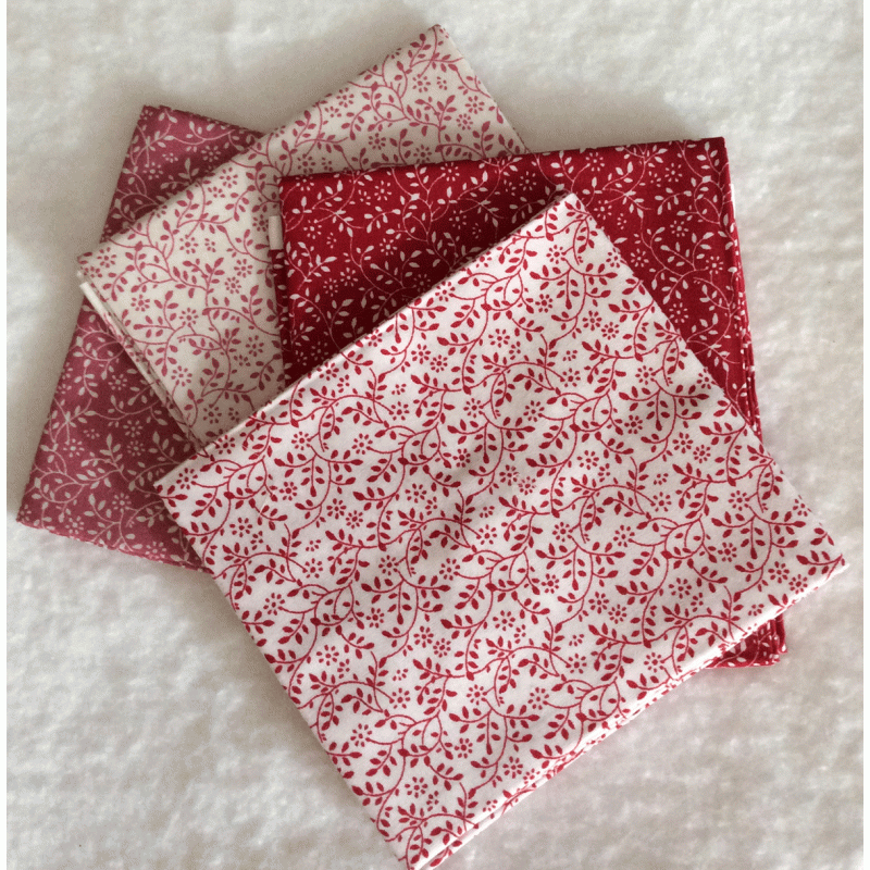John Louden Red Fat Quarter Bundle - 1 Meter of Premium Quilting Fabric