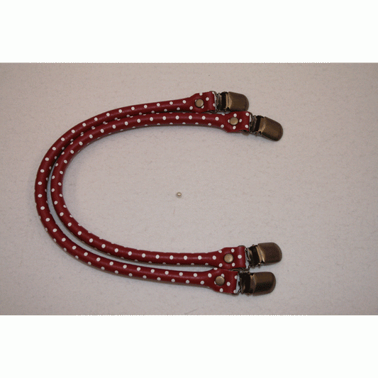 F J Fusion Bag Handles - Red with White Dots | 40cm