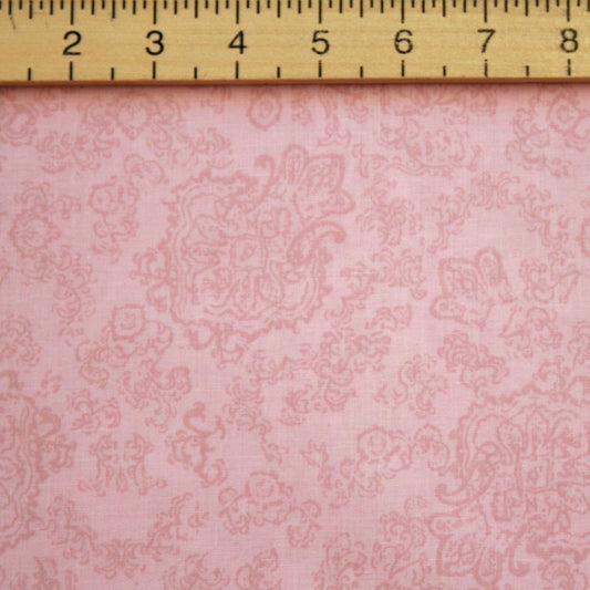 Ebor 108" Wide Light Pink Backing Fabric - Prince of Wales Emblem Design