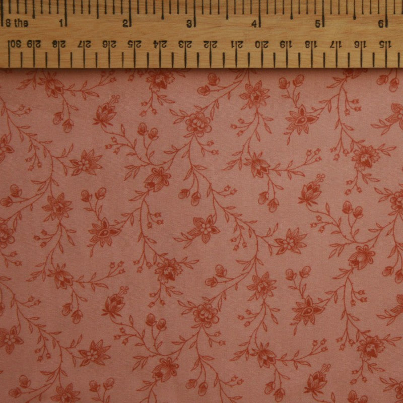 Moda Lario 108" Wide Backing Fabric - Peach Floral Design