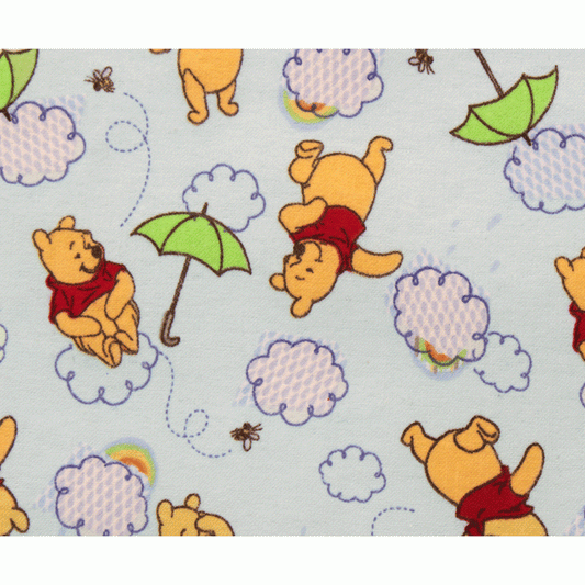 Ebor Disney Winnie the Pooh Rainy Days Fat Quarter - Kids Novelty Fabric