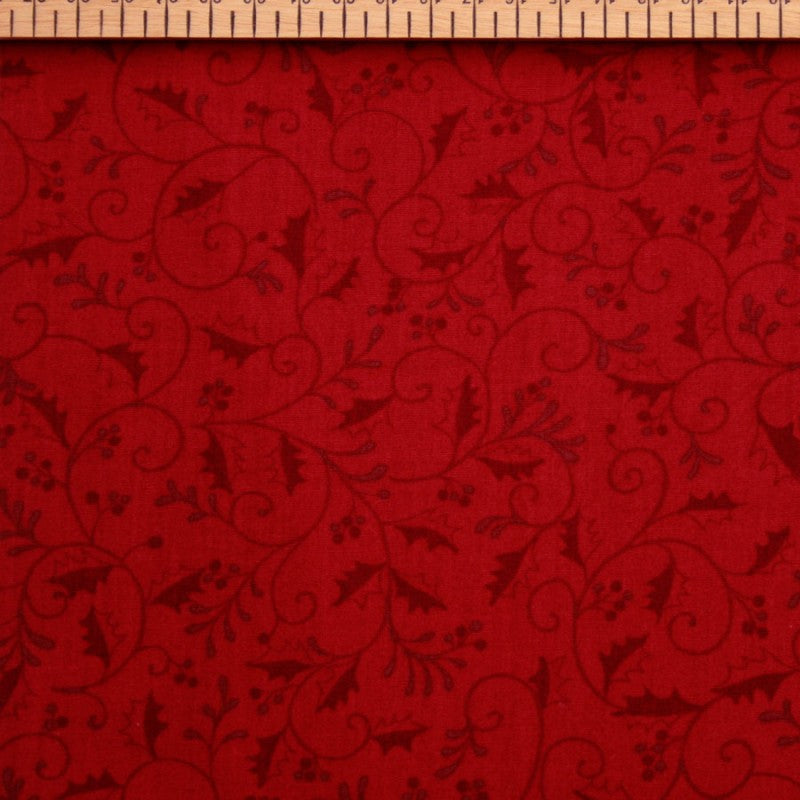 Dickens Christmas 108" Extra Wide Backing Fabric - Rambling Holly and Berry Print