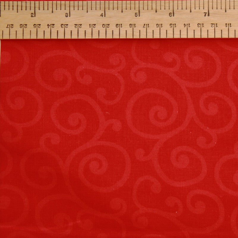 Anbo Swirls 108" Extra Wide Quilting Backing Fabric - Red