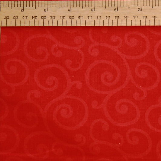 Anbo Swirls 108" Extra Wide Quilting Backing Fabric - Red