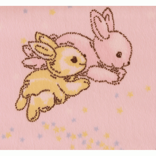 Snuggles Baby Pink Bunny Polyester Fabric - Soft & Versatile for Kids