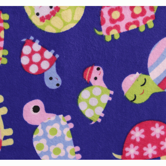 Children's Tortoise Brushed Cotton Fabric Fat quarter - 42" Wide