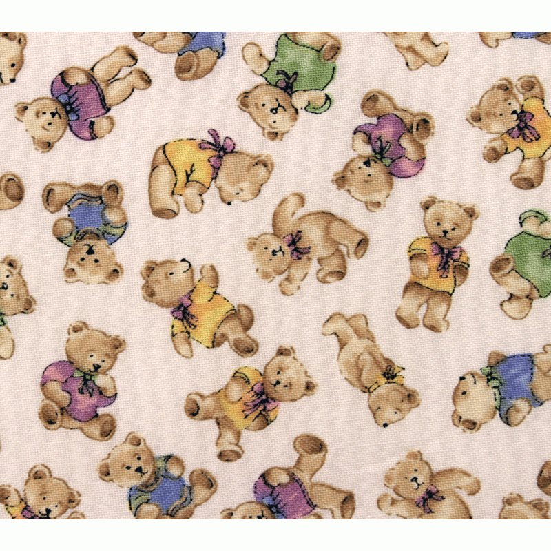 Fabric Freedom Kids Fat Quarter - Multicoloured Teddy Print